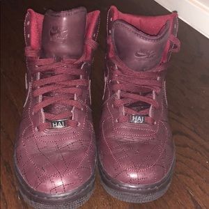 Nike maroon Air Force ones